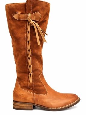 Born Cook Wide Calf Leather Boots Brown/Rust Women’s Size 9 Comfort Riding